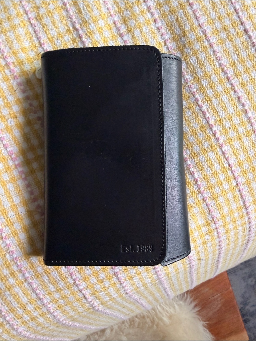 Black Louise Carmen Leather Travel Wallet with Gold Fox GrisGris - Picture 3 of 5